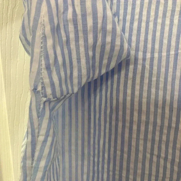 Blue white  stripe blouse/ bathing suit coverup - Picture 5 of 5